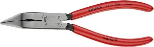 Knipex 38 71 200 Flachrundzange 70° gebogen - Zangen aus Vanadium Elektrostahl, geschmiedet und ölgehärtet für hohe Biegefestigkeit – ideal für Elektronik und Feinmechanik.
