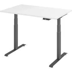 bümö Elektrischer Schreibtisch Lite - Höhenverstellbar in Weiß und Graphit, 120 x 80 cm - Ergonomischer elektrischer Schreibtisch von bümö mit stufenloser Höheneinstellung (64,5-129,5 cm). Ideal für flexibles Arbeiten, leise Motoren und einfache Montage.