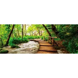 Produktbild EUROART Wandbild 30 x 80 cm Footbridge in the forest