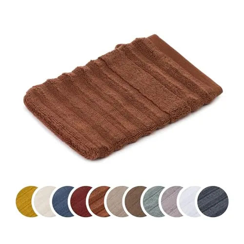 liebling Waschhandschuh Luxus Bio Baumwolle, Serie Marseille, 770 gr. / m², 16 x 21 cm, Ökotex, 60 Grad, saugstark, schnelltrocknend, Farbe: braun