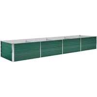 Garten-Hochbeet aus verzinktem Stahl in Grün - Blumentopf & Pflanzkübel, robust und wetterfest, ideal für kreative Gartenprojekte mit einer Größe von 160 x 40 x 45 cm.