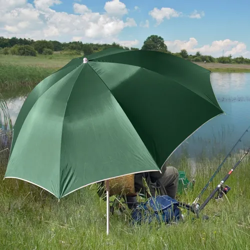 Anglerschirm Ø 220cm mit Tragetasche - Zelt für Angler, wetterfester Sonnenschutz aus robustem Polyester und Stahl, ideal für entspannte Angelausflüge.
