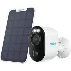 Reolink Argus B310 + Solar Panel - Weiße Wi-Fi Sicherheitskamera - Überwachungskamera mit 3 MP Auflösung und Farb-Nachtsicht. Keine monatlichen Gebühren, PIR-Erkennung und wetterfest (IP65) für zuverlässige Sicherheit rund um die Uhr.