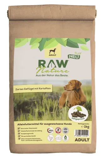 RAW Nature kaltgepresstes Trockenfutter ADULT Huhn Pur