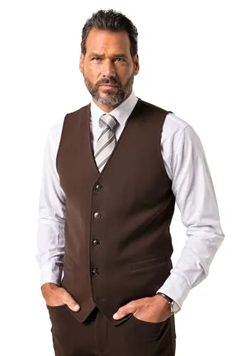 JP 1880 Herren Jerseyweste NEW YORK in Übergrößen L-8XL, FLEXNAMIC® - Moderne Jerseyweste für Herren in dunkelbrown mit speziellem Schnitt bis 8XL. FLEXNAMIC® sorgt für optimale Bewegungsfreiheit. Ideal für Business und Freizeit.