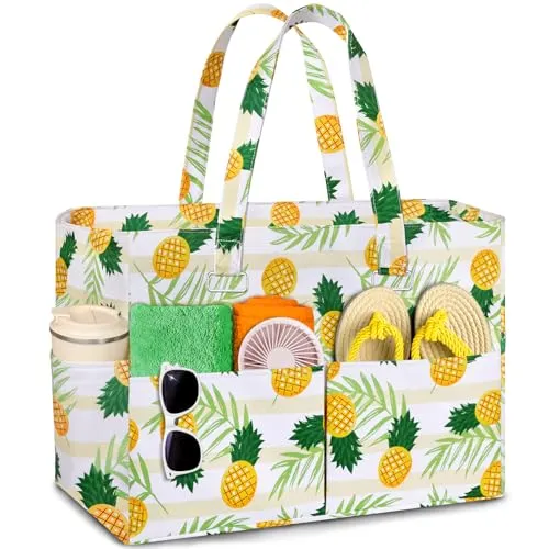 WUQNGI Strandtasche XXL Familie, Groß Strandtasche Damen mit Reißverschluss, Badetasche Wasserdicht mit Trocken und Nass Fächern, Faltbar Leichte Handtasche Strandtaschen für Strand, Reisen