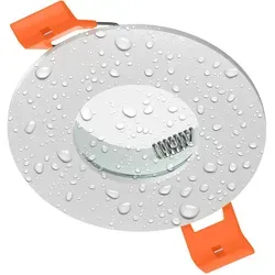 ledscom.de Bad-Deckeneinbaurahmen ERID, Feuchtraum, Badezimmer, IP44, rund, weiß matt