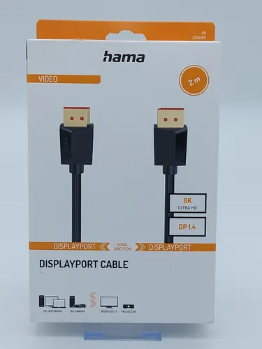 DisplayPort Kabel, DP 1.4 Vergoldet max 32,4 Gbps @60 Hz Ultra HD 8K 2m KX