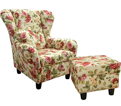 Gemütlicher Ohrensessel mit Hocker im Landhaus-Stil von luma-home Schönes für Dein Zuhause