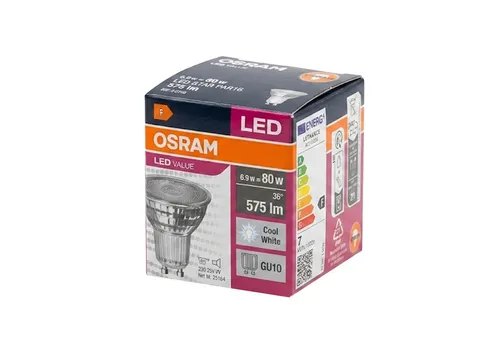Osram LED STAR PAR16 6,9W/840 GU10 – Kaltweiß 60° (10er-Pack) - 10er-Pack Osram LED STAR PAR16 6,9 W/840 GU10 – Energieeffiziente und sofort helle Kaltweiß-Beleuchtung für vielfältige Anwendungen. Ideal für Wohn- und Geschäftsräume mit bis zu 15.000 Stunden Lebensdauer.