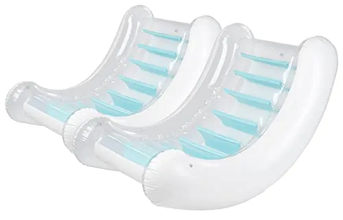 infactory Luftsessel: 2er-Set aufblasbare Sessel für Pool, Strand & Garten, 140x105x90 cm (Luftsessel Strand, Wassersessel aufblasbar, Wasserhängematte)