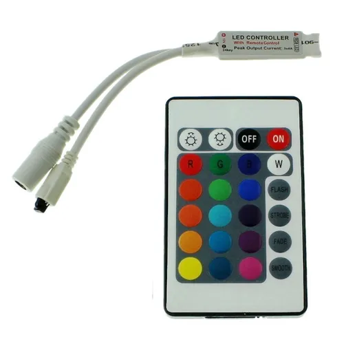 Mini RGB LED 24Key Controller 12V 72W 4-Pin; RGB Plug + Play