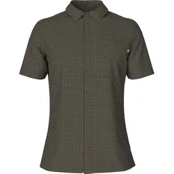 The North Face Mens Short Sleeve Hypress Shirt new taupe green plaid (U40) XL