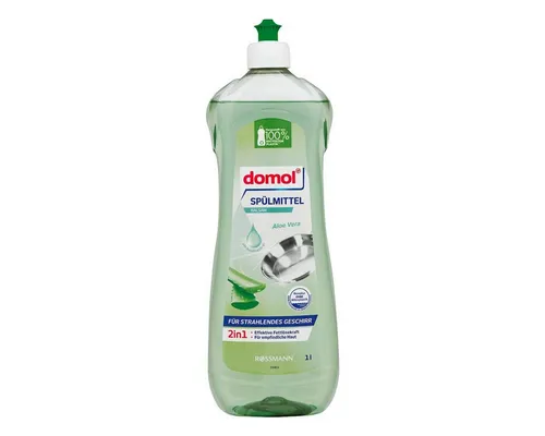 Domol Balsam Aloe Vera Geschirrspülmittel (1 Liter, starke Fettlösekraft, pH-neutral)