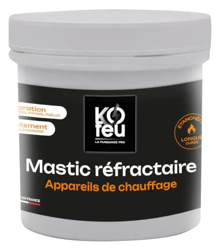 KOFEU Feuerfester Dichtstoff – Reparatur – Topf 450 g | Kompatibel mit feuerfesten Ziegeln und Gips, hohe Temperaturbeständigkeit, dauerhafte Reparatur