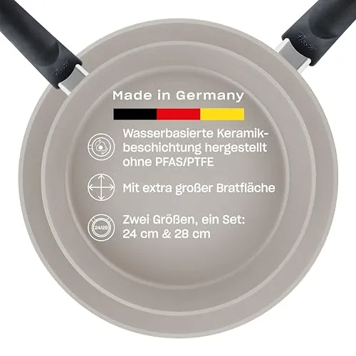 Fissler Ceratal Comfort Pfannen-Set 2-teilig – Induktion, Keramik-beschichtet (24+28 cm)
