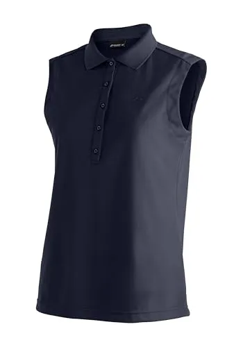 Maier Sports Ulrike Sleeveless Poloshirt - Funktionales ärmelloses Piqué-Shirt aus atmungsaktivem Material, schnelltrocknend und ideal für warme Tage – perfekt für aktive Freizeitgestaltung.