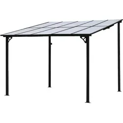 HOME DELUXE Terrassendach aus Aluminium ECO 300x300 cm - Stilvolle Terrassenüberdachung ECO – Wetterfest, pflegeleicht und mit transparenten Plexiglasplatten für viel Tageslicht. Ideal für einen geschützten Lieblingsplatz im Außenbereich.