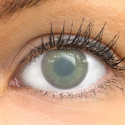 Farbige graue Kontaktlinsen - Grauer Star Blind-Effekt ohne Stärke - Farbige Monatslinsen für eindrucksvolle Typveränderungen, ideal für Cosplay und Events. Mit gratis Kontaktlinsenbehälter für optimale Aufbewahrung!