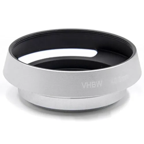 vhbw Gegenlichtblende für 40,5mm Objektiv - Streulichtblende, Silber, Metall, rund