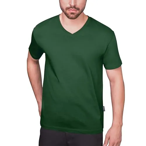 HRM Herren Luxury V-Neck Tee I Premium T-Shirt Herren V-Ausschnitt aus 100% Bio-Baumwolle I Basic T-Shirt bis 60°C waschbar I Hochwertige & nachhaltige Herren-Bekleidung