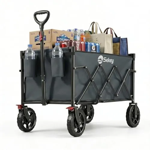 Sekey Ultraleichter Faltbarer Bollerwagen in grau von Sekey