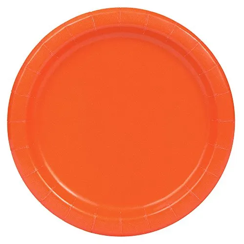 Pappteller - 23 cm - Orange - Packung mit 8 Stück