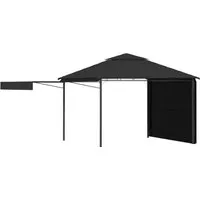 vidaXL Pavillon mit Doppelt Erweiterten Dächern - Pavillons, langlebig und elegant mit pulverbeschichtetem Stahlrahmen, bietet zusätzlichen Schutz vor Insekten und Wetter durch ausziehbare Dächer und Vorhänge.