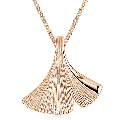 Materia Ginkgo Blatt Anhänger Rosegold in pink von Materia by Matthias Wagner
