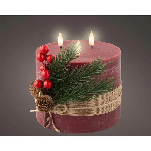 Lumineo LED-Kerze 3-flammig mit Timer - LED-Kerze aus Wachs, flammenlos und sicher, ideal für festliche Anlässe wie Weihnachten oder Hochzeiten. Mit Timerfunktion für 6 Stunden Leuchtdauer, schafft eine gemütliche Atmosphäre ohne Brandgefahr.