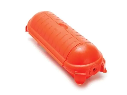 Perel Wetterschutzbox für CEE-Stecker, Abdeckung Steckdose außen, Kabelsafe außen wasserdicht, Kabelschutzbox wasserdicht IP44, Steckdosenbox, Polypropylen, rot