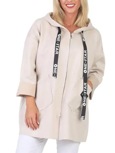 simaranda Sweatjacke Damen mit Kapuze - Funktionsjacke für die Übergangszeit, mit bequemer Kapuze und praktischen Reißverschluss für einen lässigen Look.