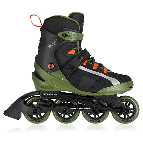 SPOKEY MrFIT Inlineskates für Erwachsene | Dreifacher Verschlusssystem | ABEC-7 Carbon Herren Jugendliche Inliner | Größen: 41-46