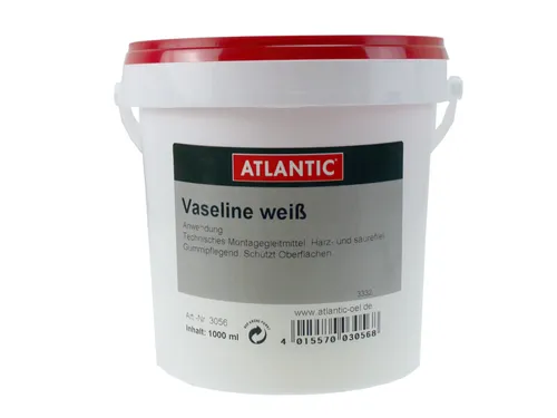 Atlantic Vaseline weiß Fahrrad Montage Pflegend Fett 1000ml 1L Eimer Schmierfett