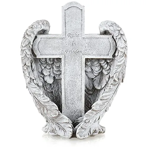 com-four® Grabdekoration Kreuz mit Flügeln von COM-FOUR