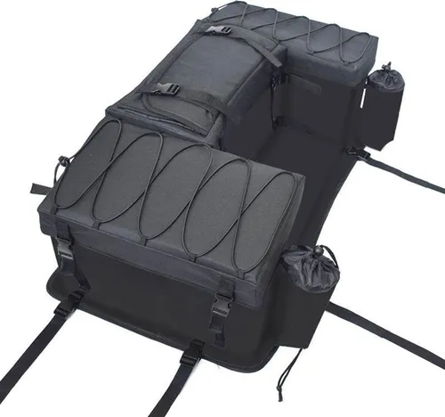 Quad ATV Hecktasche QB4 Gepäcktasche schwarz - Robuste Hecktasche für Quads und ATVs, wasser- und staubdicht. Perfekt für Offroad-Abenteuer, mit ausreichend Stauraum und integrierten Spanngurten für sicheren Halt.