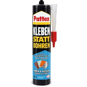 Pattex Montagekleber Kleben statt Bohren, PKBUW, Baukleber, wasserfest, weiß, 450g