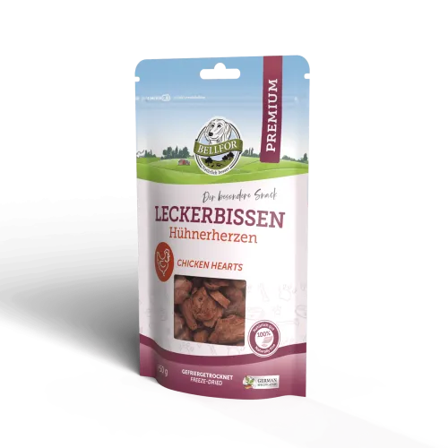Gefriergetrocknet Hundesnack Freeze Snack Hühnerherzen Hundefutter 50g Bellfor