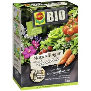Compo NaturDünger Guano 3kg - Ökologischer Dünger mit 30% Guano für gesunde Gartenpflanzen, Obst und Gemüse. Stärkt die Widerstandskraft und verbessert die Bodenfruchtbarkeit.