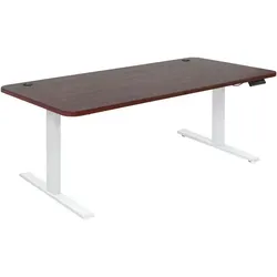 Schreibtisch HWC-D40, elektrisch höhenverstellbar 160x80cm in rot von Mendler