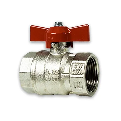 Messing Kugelhahn mit Flügelgriff 1''IG - 1''IG [DN25-DN25]