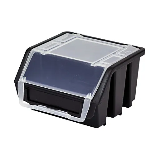 Stapelbox Stapelkiste Sortierbox Ergobox mit Deckel Gr. 1 schwarz Lager