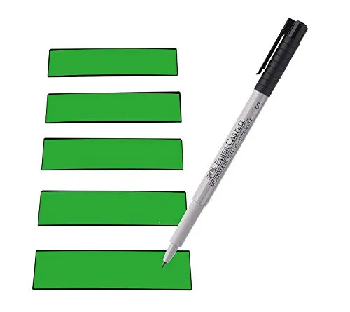 Magnetstreifen Etiketten grün 100x30 mm - 25 Stück - beschreibbar incl. Stift