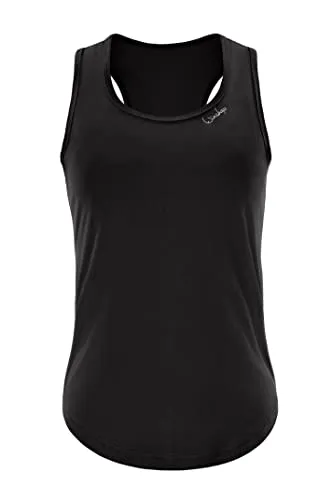 Winshape Damen Functional Light and Soft Tanktop Aet128ls, Schwarz, L EU - Leichtes Trägershirt aus ultra weichem Funktionsstoff, ideal für Fitness und Freizeit. Temperaturregulierend und umweltfreundlich.