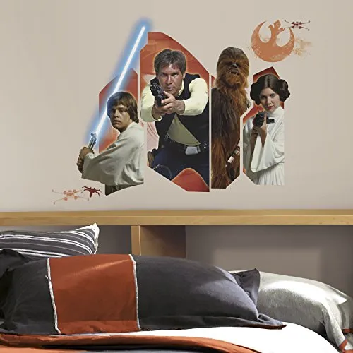 Room Mates 54573 Riesenwandsticker Star Wars - Helden Klassisch, Mehrfarbig