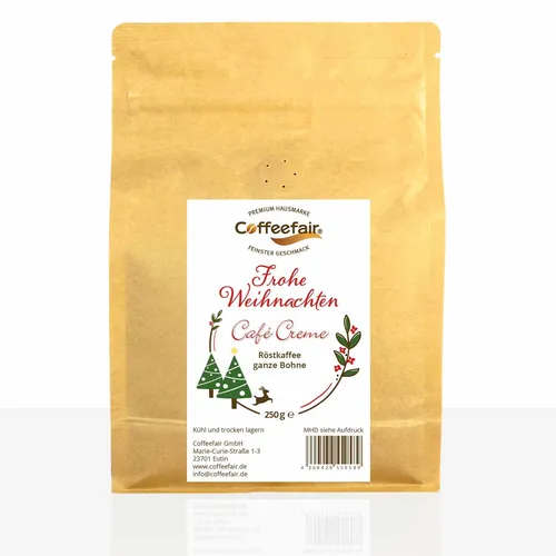 Coffeefair Cafe Creme Weihnachtsedition 12 x 250g Kaffeebohnen Barista Qualität