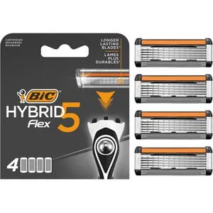 Bic Rasierklingen Hybrid Flex 5, für Herrenrasierer, 5-fach Klinge, 4 Stück