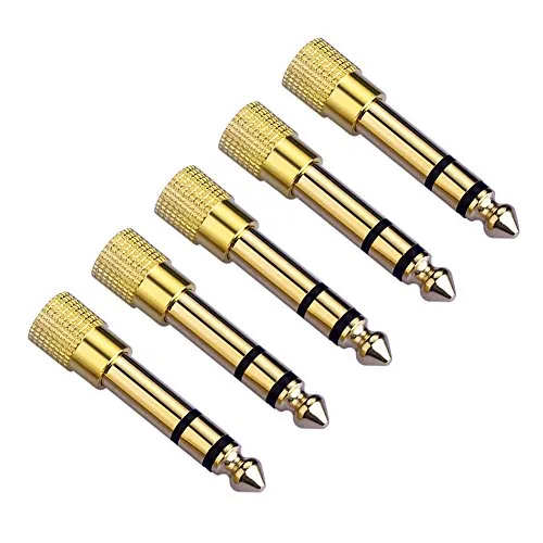 SIENOC 6,3mm Stereo-Stecker auf 3,5mm Stereo-Buchse Klinkenstecker auf Klinkenbuchse (5 Stück)