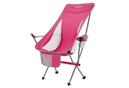 KingCamp Cataby Deluxe Campingstuhl - Camping-Möbel mit hoher Rückenlehne, bequemem Armlehnen und 120 kg Belastbarkeit – ideal für Camping, Strand und Angeln.