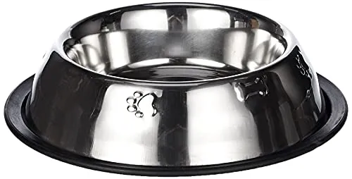 Arquivet Futternapf für Hunde und Katzen aus Edelstahl - rutschfeste Unterlage - Stilvoll dekoriert - Futternapf für Hunde und Katzen - Haustierfutter - 450 ml / 20 cm